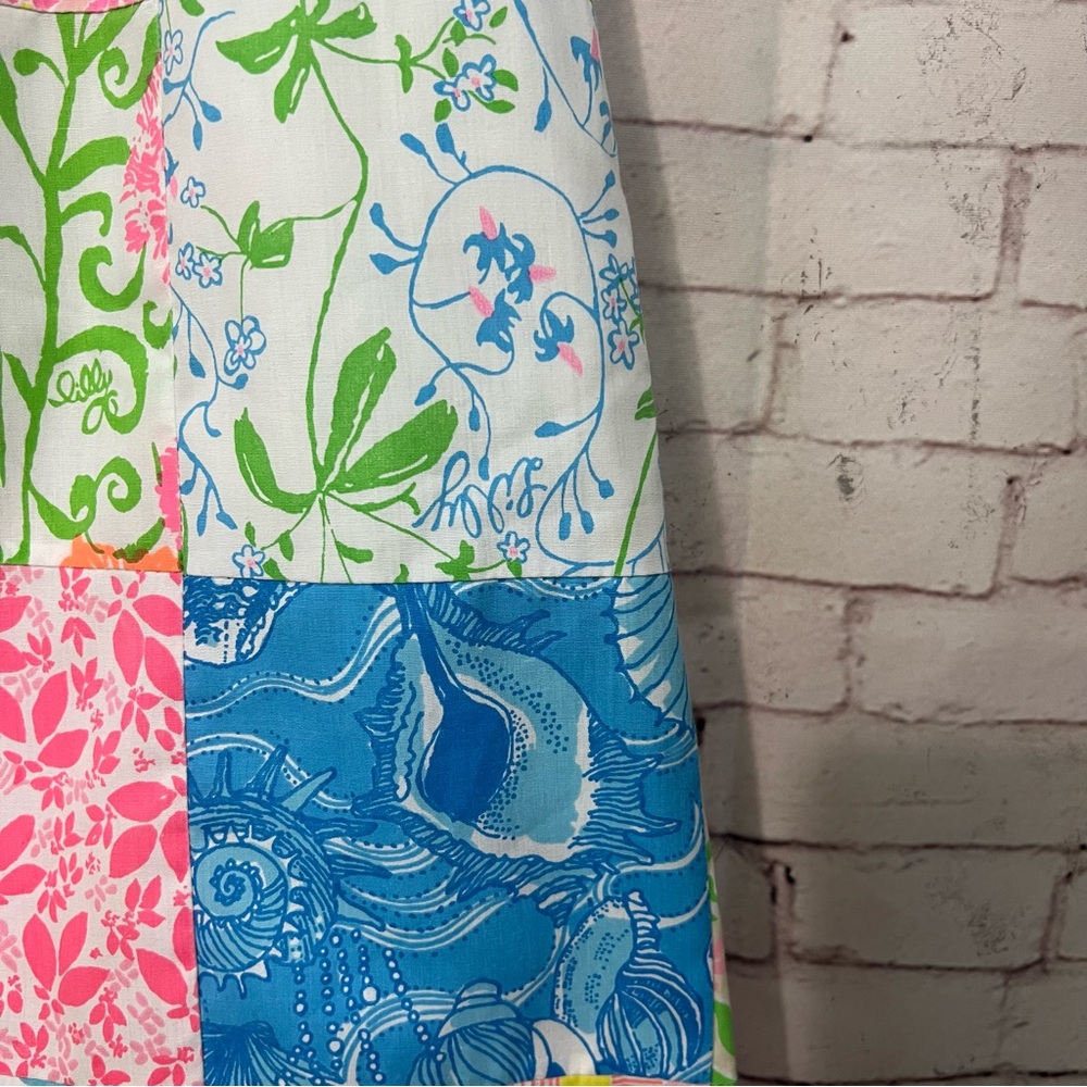 Vintage 70s Lilly Pulitzer Patchwork Midi Skirt Sz 10 Floral Bunnies Berries - Picture 13 of 16